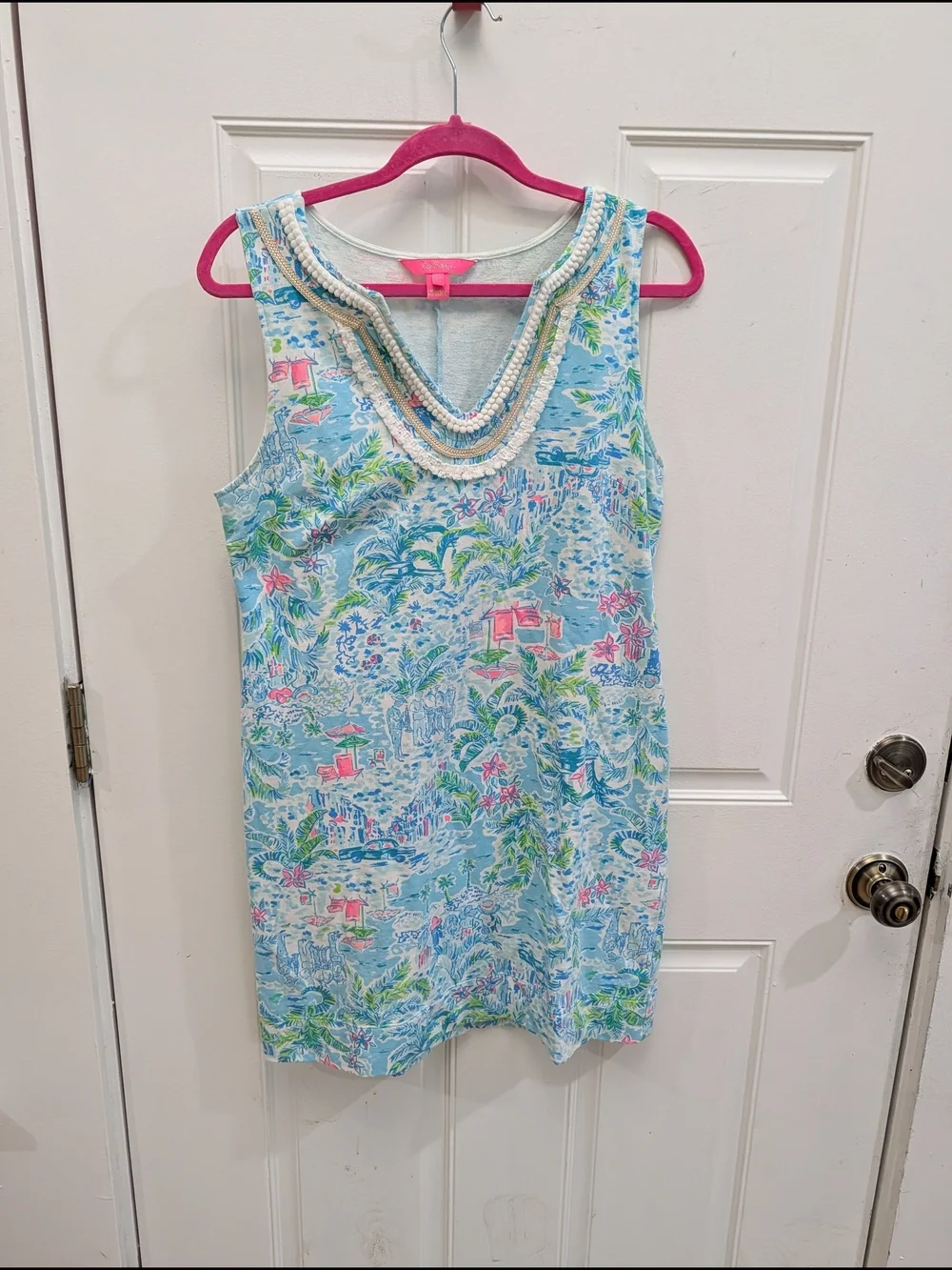 Lilly Pulitzer Harper Shift Dress Embellished Collar - Picture 2 of 4